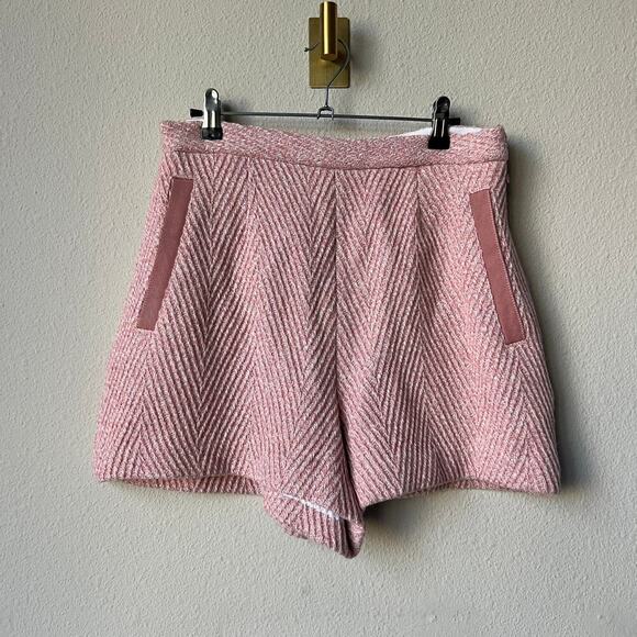 Rachel Comey Bell Short in Light Pink Tweed Chevron Size 6 - Picture 3 of 10